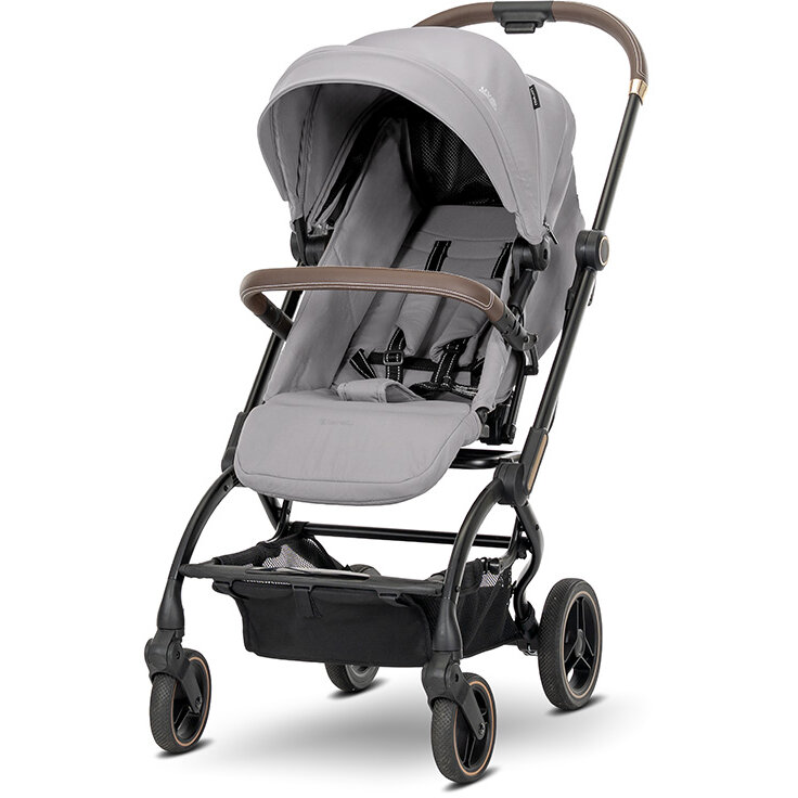 Carucior pentru Nou-Nascut Makaya cu Scaun Rotativ 360 Grade Cadru din Aluminiu pana la 22Kg Grey