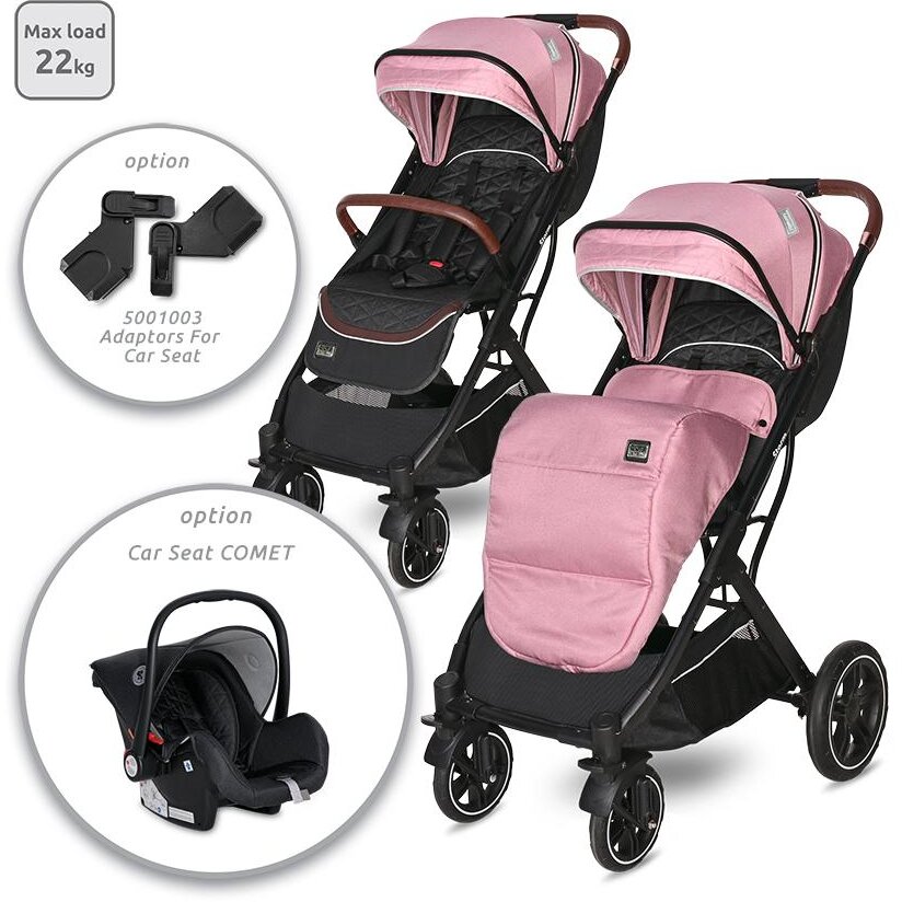 Carucior Storm de la 0 Luni pana la 4 Ani Maxim 22 Kg Cadru Aluminiu Cos Auto Optional Roz Quartz