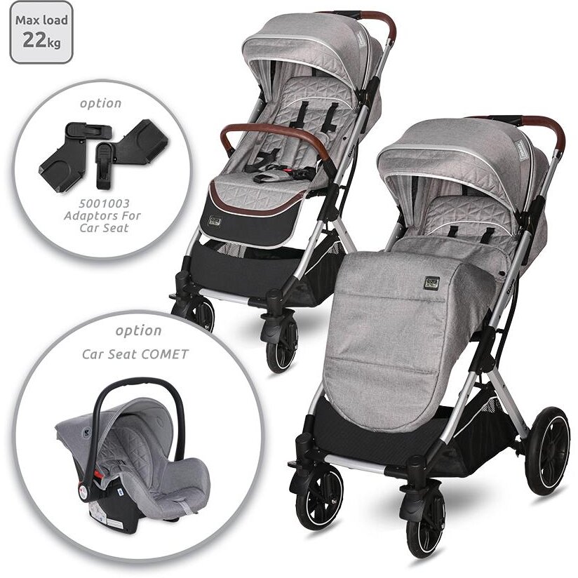 Carucior Storm de la 0 Luni pana la 4 Ani Maxim 22 Kg Cadru Aluminiu Cos Auto Optional Opaline Gri