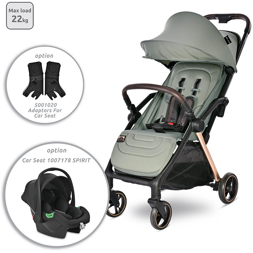 Carucior pentru Nou-Nascut Autofold Loret Ultra-Light pana la 22 Kg Green