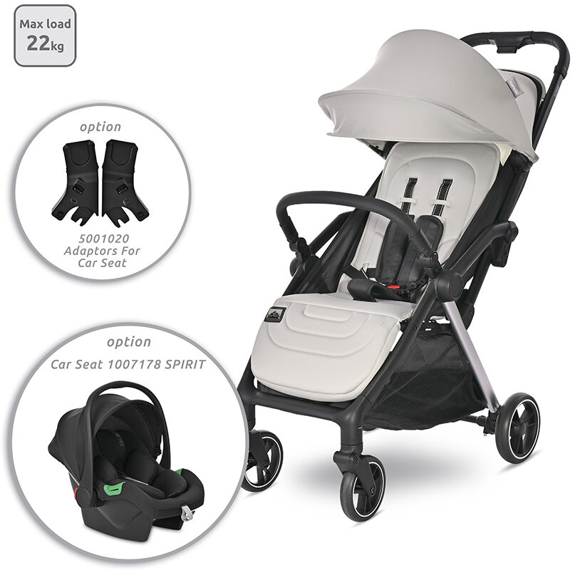 Carucior pentru Nou-Nascut Autofold Loret Ultra-Light pana la 22 Kg Grey
