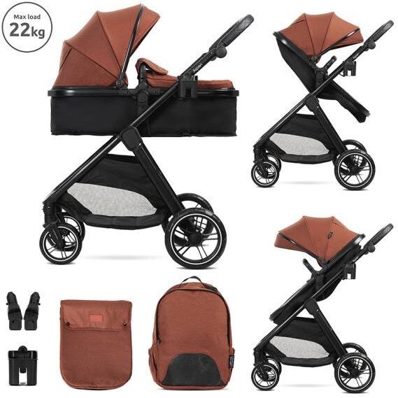Carucior Set 2 in 1 Aspen Transformabil Set Adaptori Cos Auto Inclus pana la 22Kg Picante