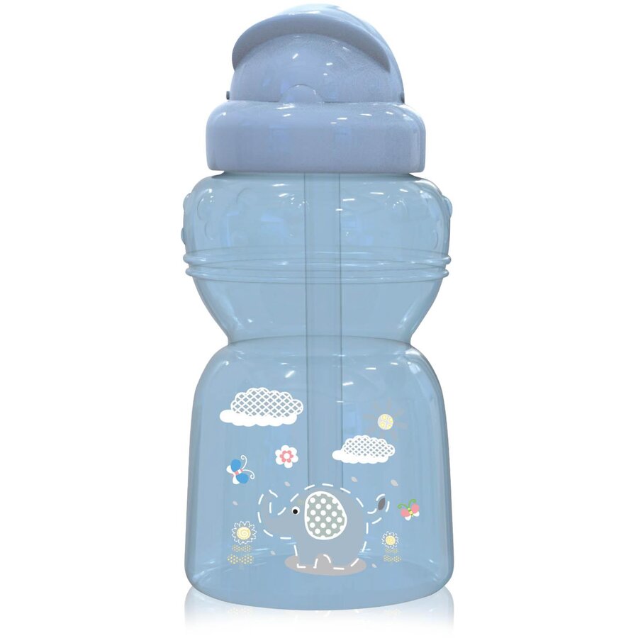 Biberon Mini Sport cu Pai 200ml Animalute Blue