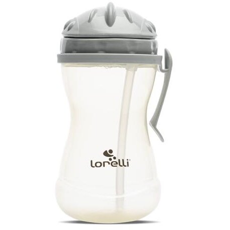 Biberon Sport cu Clips Lateral cu Pai Moale si Flexibil Capac de Protectie Rotativ 360Ml Grey Yellow