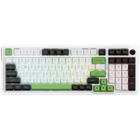 Tastatura Mecanica Eisa Max Gaming Bluetooth Cu si Fara Fir Iluminare RGB Alb/Verde