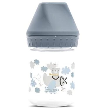 Biberon cu Gat Larg My Friend Tetina Moale din Silicon 0 Luni+ 125Ml Cameo Blue