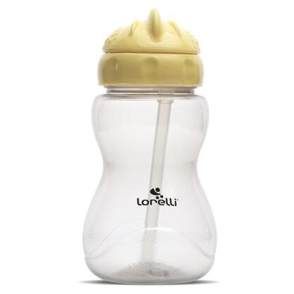 Biberon Sport cu Pai Moale si Flexibil Capac de Protectie Rotativ 275ml Yellow Grey