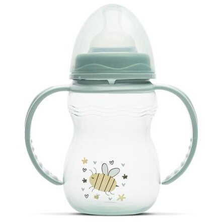 Biberon cu Manere My Friend Tetina Moale din Silicon 0 Luni+ 250ml Iceberg Green