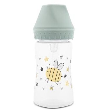 Biberon cu Gat Larg Tetina Moale din Silicon 0 Luni+ 250ml My Friend Iceberg Green