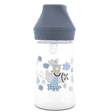 Biberon Lorelli My Friend Cameo Blue, tetina moale din silicon, 0 luni+, 125 ml - imagine 2