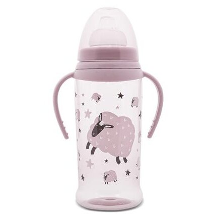 Biberon Anticurgere cu Manere cu Tetina Lata Protejeaza Gingiile 6 Luni+ 360ml My Friend Mellow Rose