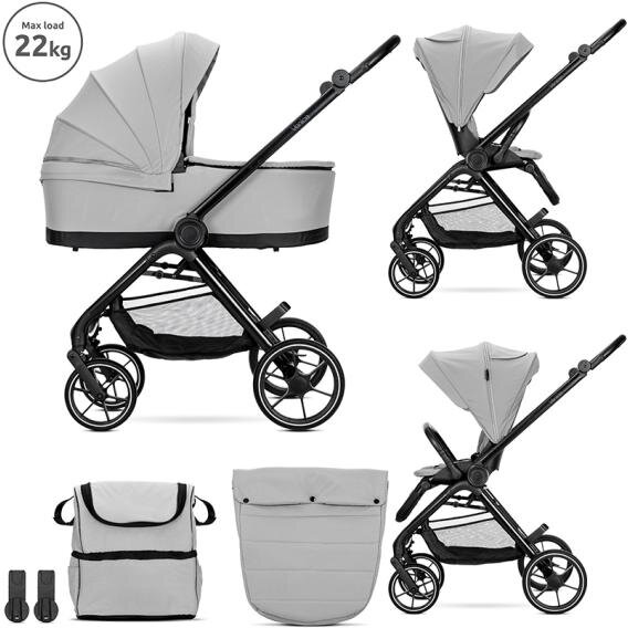 Carucior Set 2 in 1 Venice Cadru din Aluminiu Sezut Reversibil Pana la 22 kg Grey