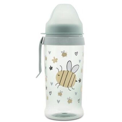 Biberon Anticurgere cu Clips si Tetina Lata Protejeaza Gingiile 6 Luni+ 360Ml My Friend Iceberg Green