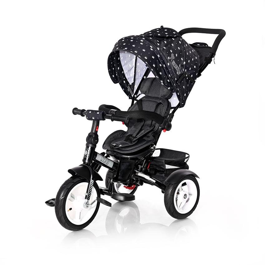 Tricicleta Multifunctionala 4in1 Neo Air Roti Mari cu Camera 1-3 Ani Max 20KG Black Crowns