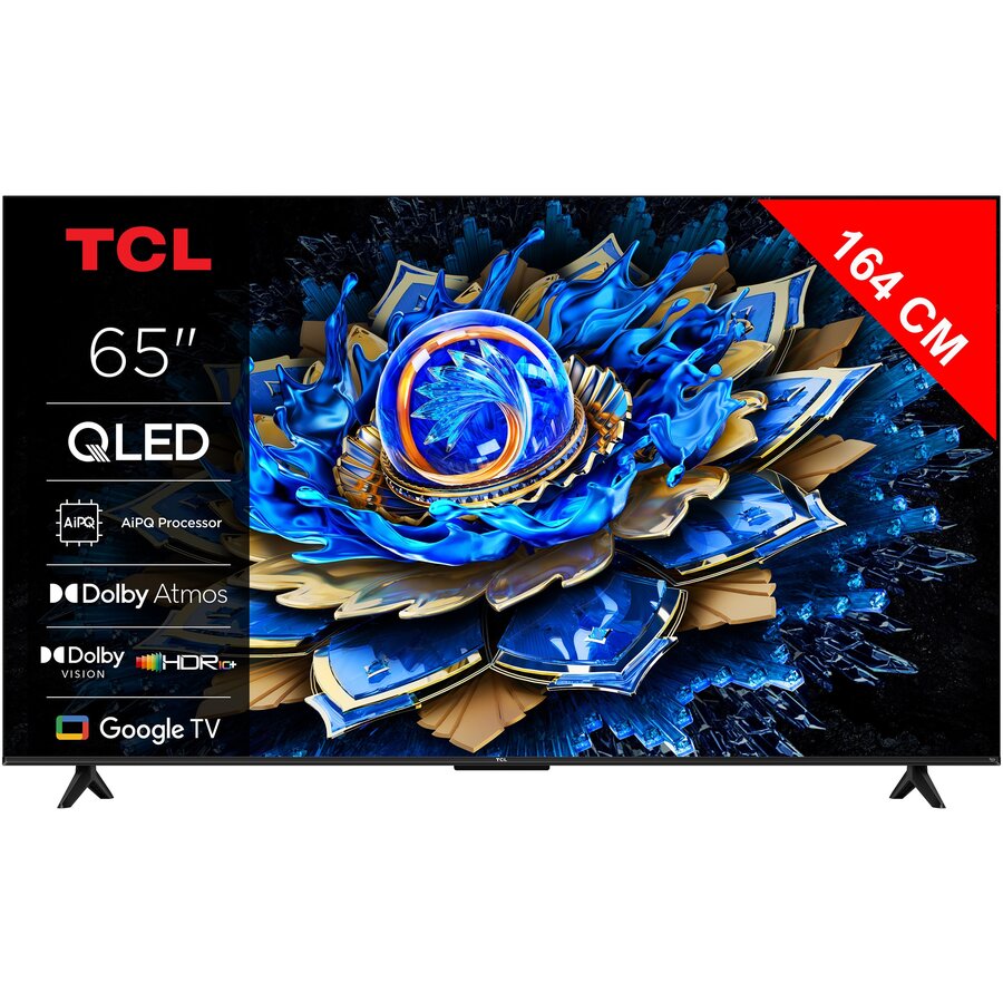 Televizor Smart QLED Seria T69C 65Inch / 164CM Ultra HD 4K Google TV Clasa F Negru