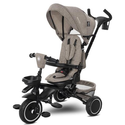 Tricicleta Copii Freccia Multifunctionala Pliabila 1-5 Ani Maxim 25KG Sezut Rotativ 360 Grade Bej/Negru