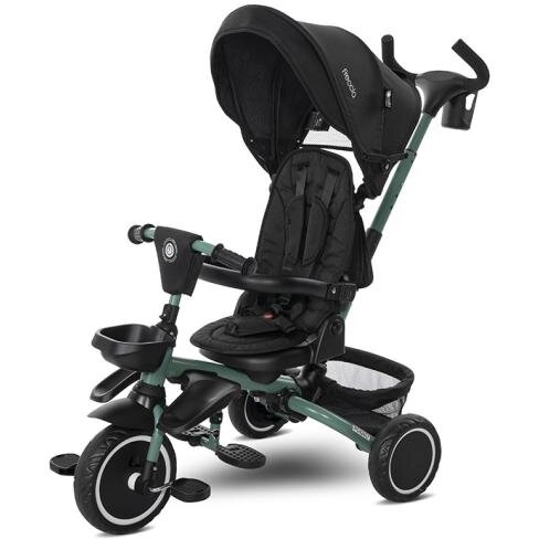 Tricicleta Copii Freccia Multifunctionala Pliabila 1-5 Ani Maxim 25KG Sezut Rotativ 360 Grade Negru/Verde