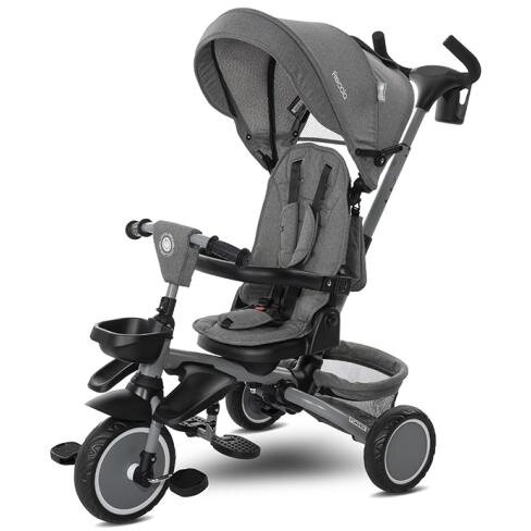 Tricicleta Copii Freccia Multifunctionala Pliabila 1-5 Ani Maxim 25KG Sezut Rotativ 360 Grade Gri/Negru