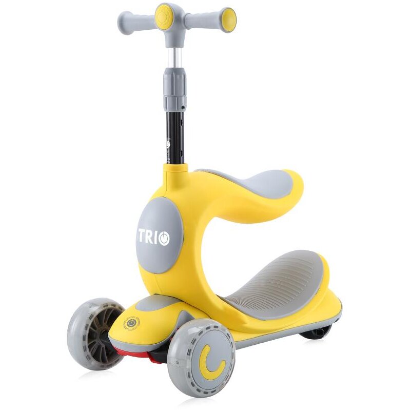 Trotineta Copii Trio 3 Ani+ Roti cu Lumini LED Galben