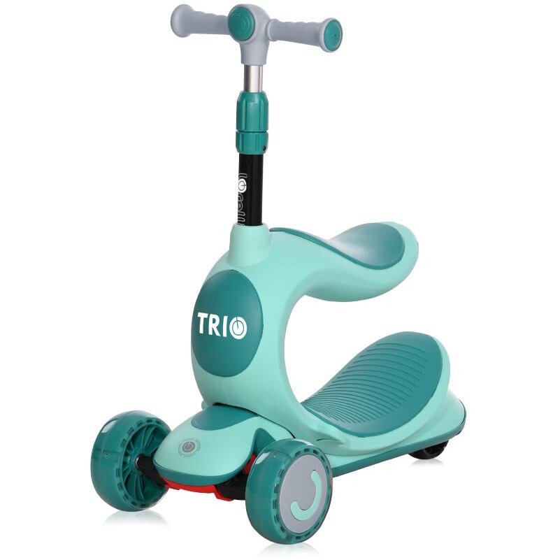Trotineta Copii Trio 3 Ani+ Roti cu Lumini LED Verde
