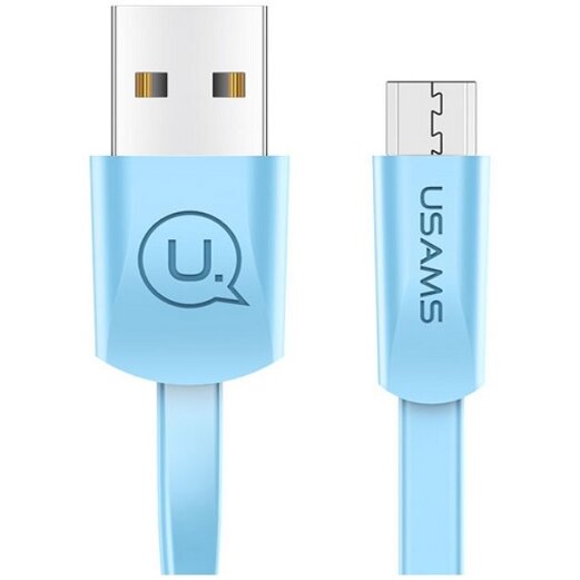 Cablu de date U2, USB-A la MicroUSB, 2A, 1.2m, Albastru