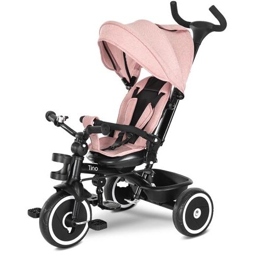 Tricicleta Copii Tino Scaun Rotativ 360 Grade 1-5 Ani Max 25KG Roz
