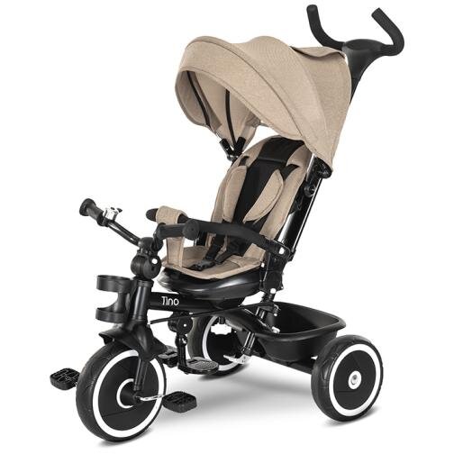 Tricicleta Copii Tino Scaun Rotativ 360 Grade 1-5 Ani Max 25KG Bej