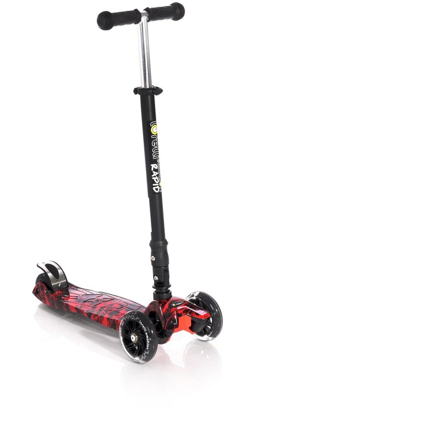 Trotineta Copii Rapid 4 Roti cu LED-uri 5 Ani+ Red Fire