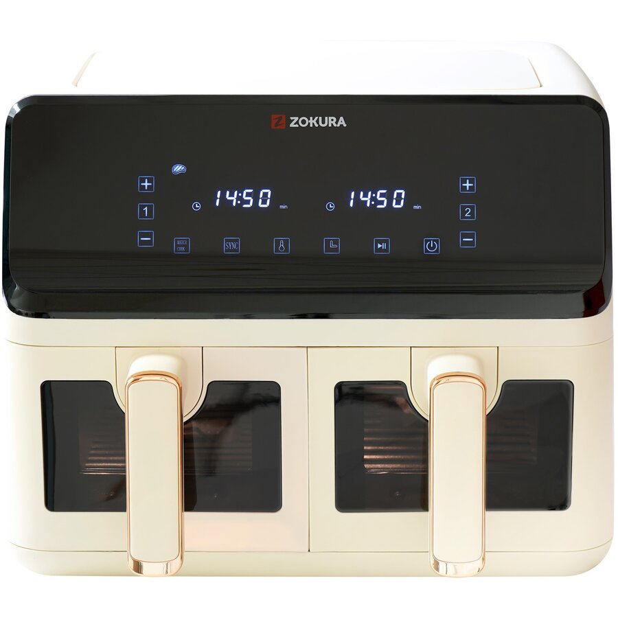 Friteuza Dubla cu Aer Cald 8L 1350+1350W Bej