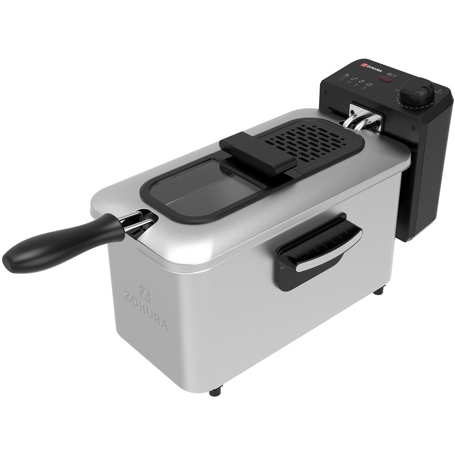 Friteuza cu Filtru de Ulei 3L 2000W Argintiu