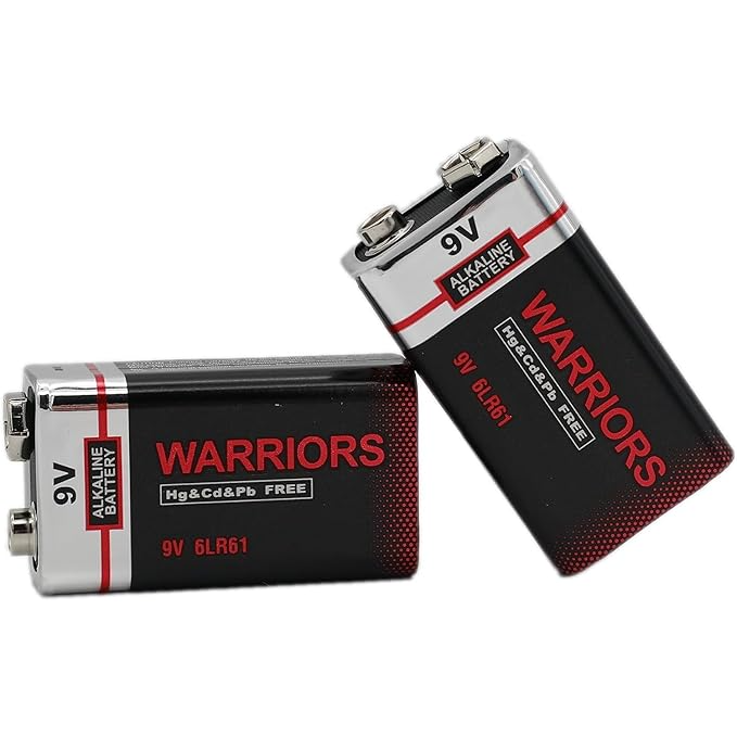 Set 2 Baterii 9V  Alcalina Pentru Detectoare de Fum Senzori Incendiu 6LR61 6F22 PP3 MN1604