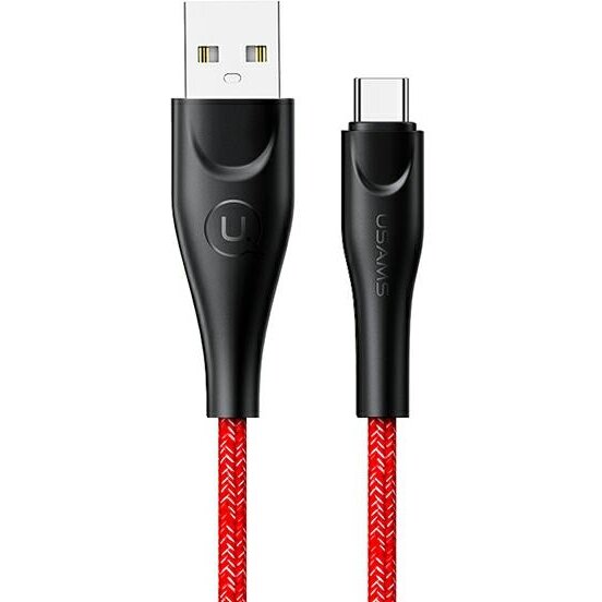 Cablu pentru incarcare si transfer de date USAMS U41, USB-A la USB-C, 2A, 3m, Rosu - imagine 2
