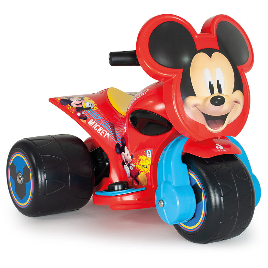 Tricicleta Electrica pentru Copii Licenta Disney Mickey Mouse 6V cu Pedala de Acceleratie 1-3 Ani Rosu-Albastru