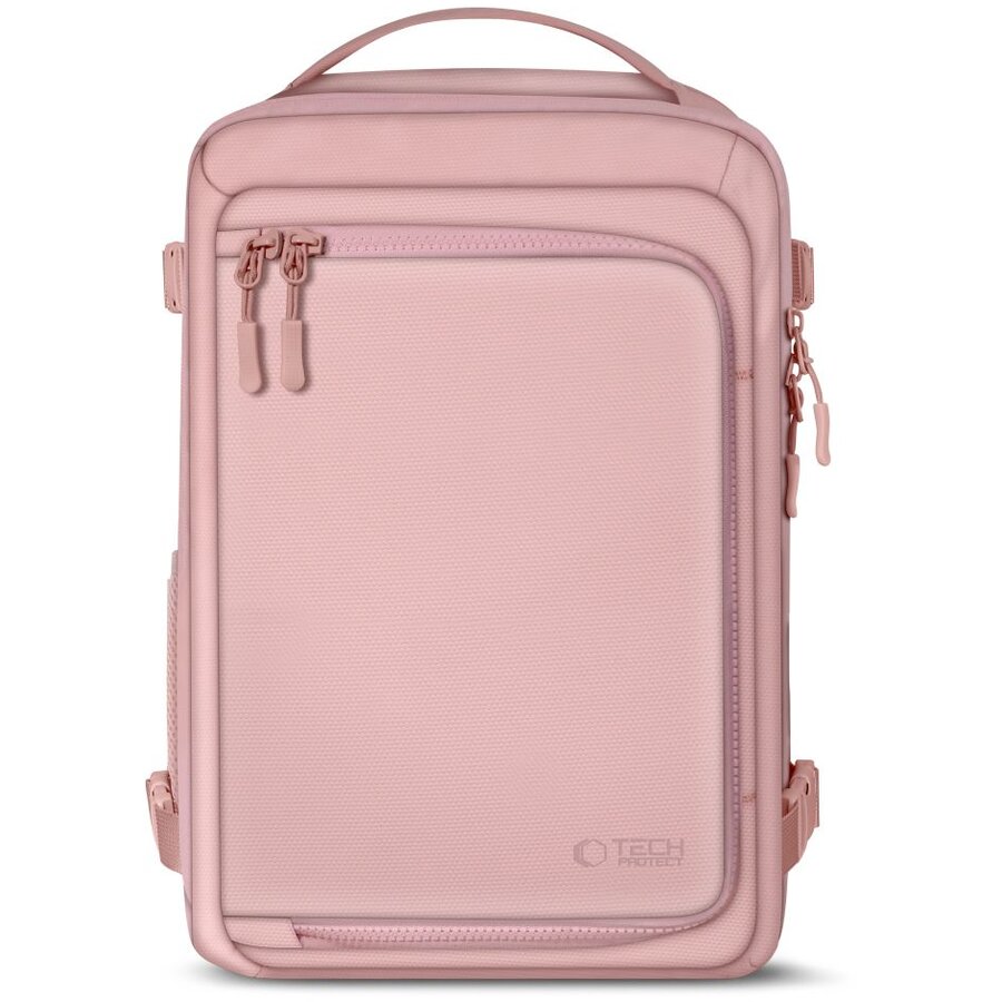 Rucsac pentru calatorii Tech-Protect Defender S50 compatibil cu laptopuri de pana la 15.6 inch, 40 x 20 x 25 cm, 20L, Roz - imagine 2