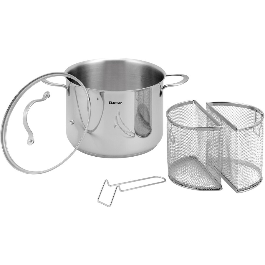Oala pentru Paste Z1093 6L cu 2 Cosuri Diametru 22CM Inox