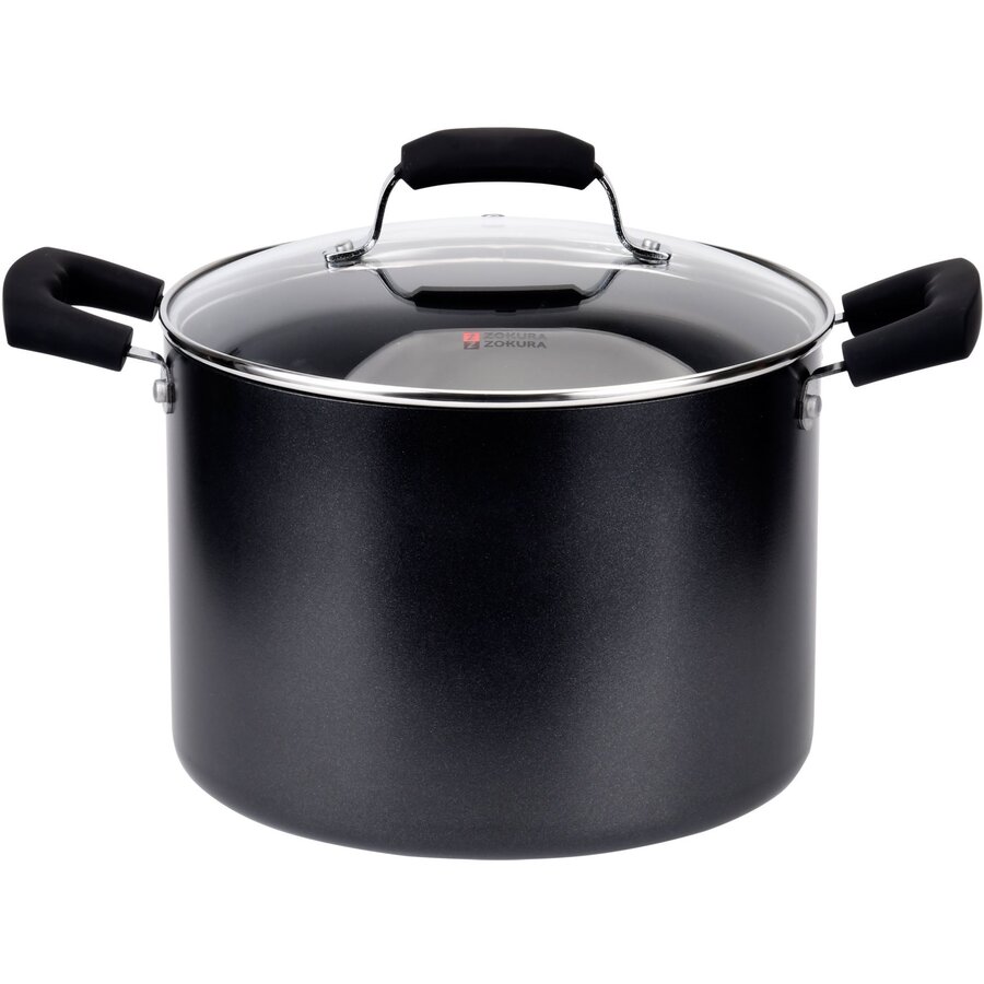 Oala cu Capac de Sticla Primary Z1077 Aluminiu 7.4L Diametru 24CM Negru