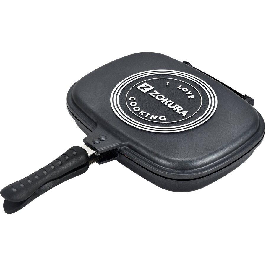 Tigaie Dubla Z1079 Antiaderenta Aluminiu 32x26CM Negru