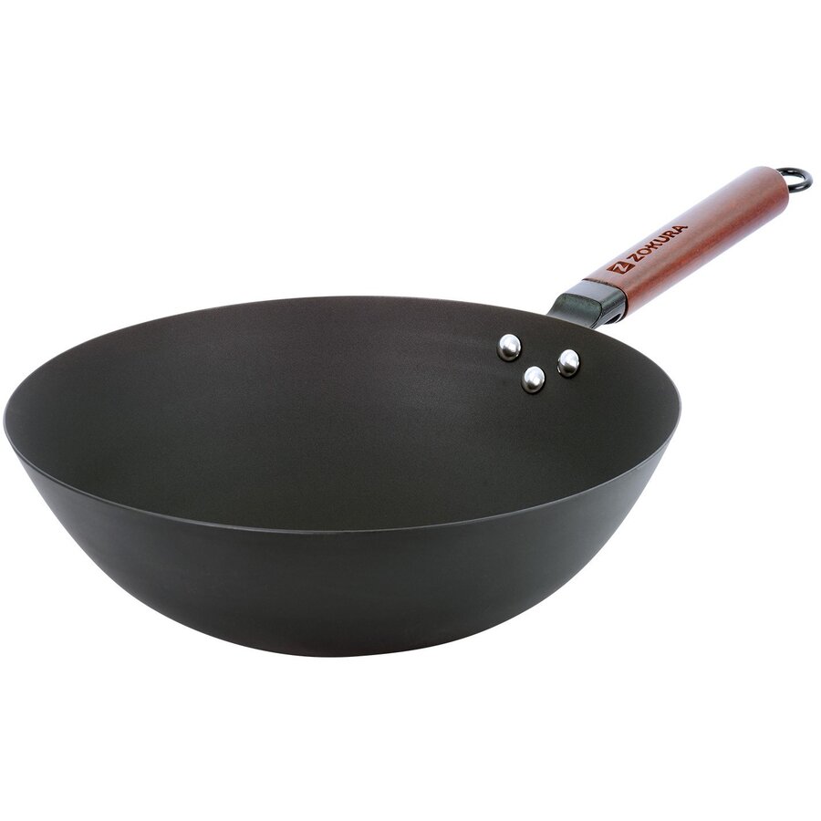 Tigaie Wok Z1448 Otel Carbon Diametru 30CM Negru