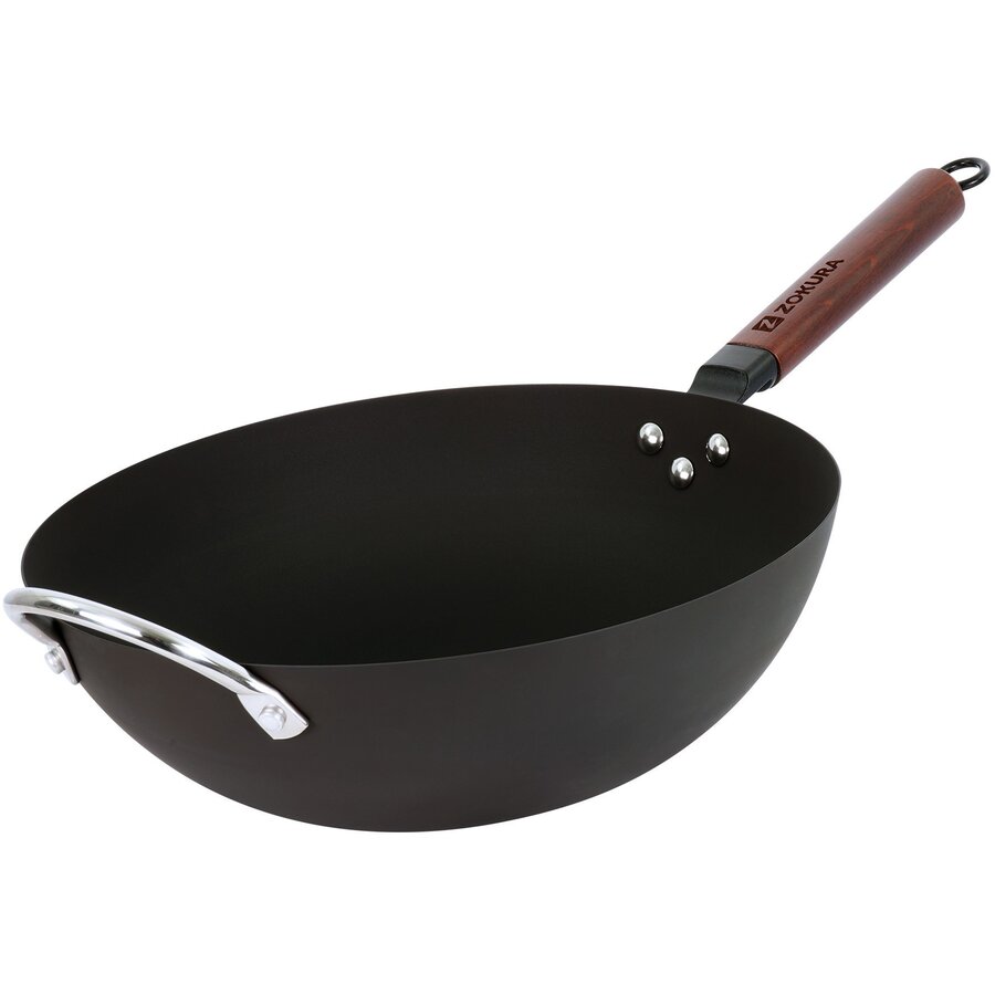 Tigaie Wok Z1449 Otel Carbon Diametru 32CM Negru