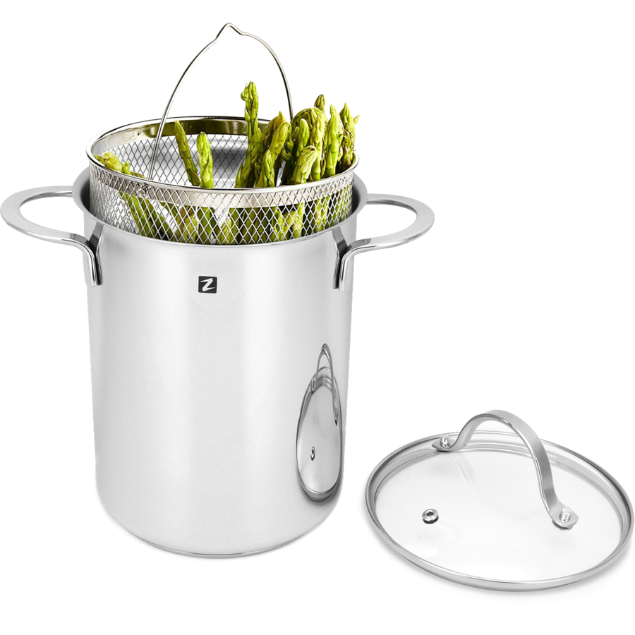 Oala pentru Sparanghel / Paste Z1053 Inox 4.2L Diametru 16CM Argintiu