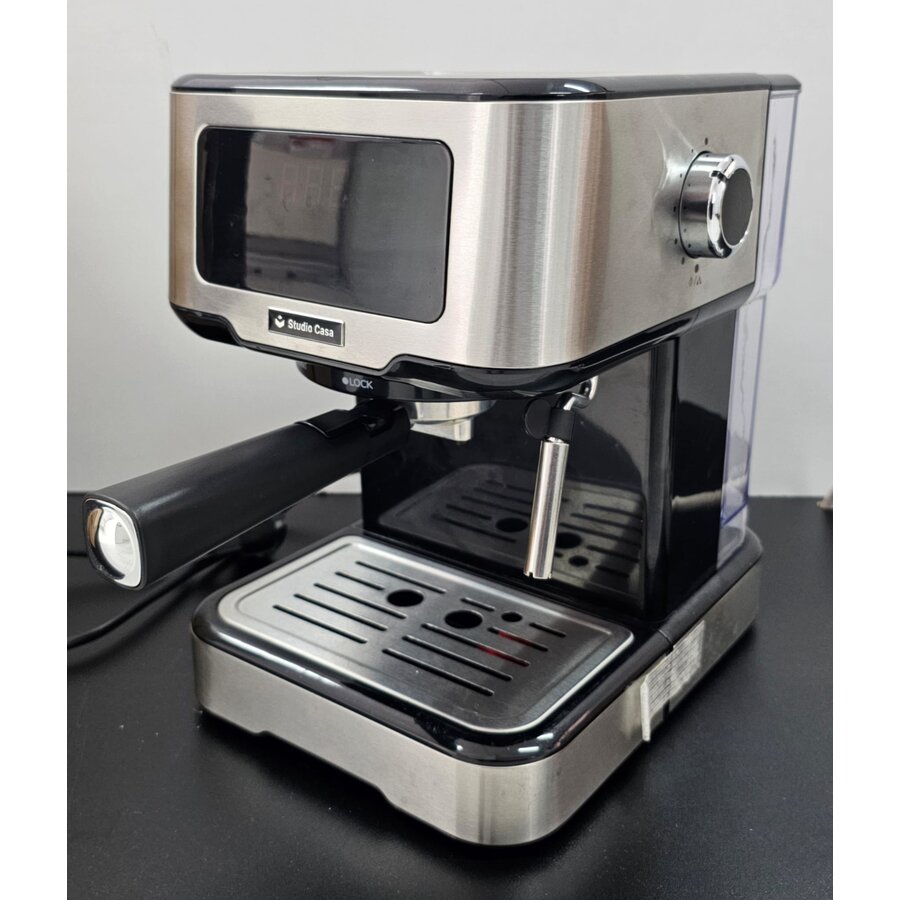 Espressor Resigilat ONE TOUCH 1100W 1.5L 15bari Functie Oprire Automata Cappucino Negru/Argintiu