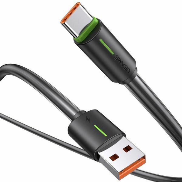 Cablu pentru incarcare si transfer de date USAMS Seria YR, USB-C la USB-C, 18W, 480 Mbps, 1m, Negru - imagine 2
