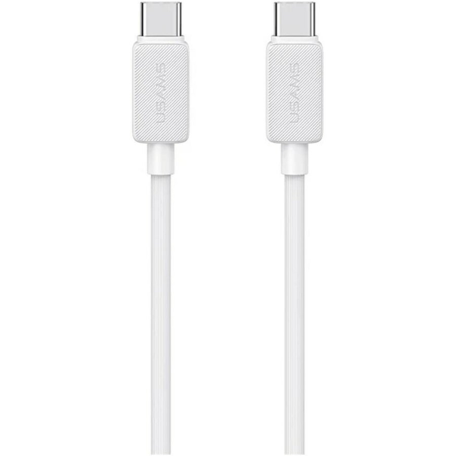 Cablu pentru incarcare si transfer de date USAMS KY Series US-SJ691, USB-C la USB-C, 60W, 480 Mbps, 1m, Alb - imagine 2