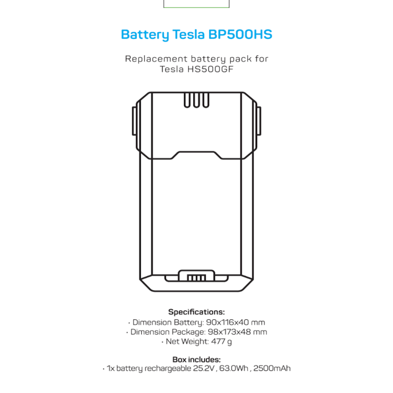 Baterie acumulator BP500HS, 25.9V, 2500mAh,pt. asp vertical Tesla HS500GF - imagine 2