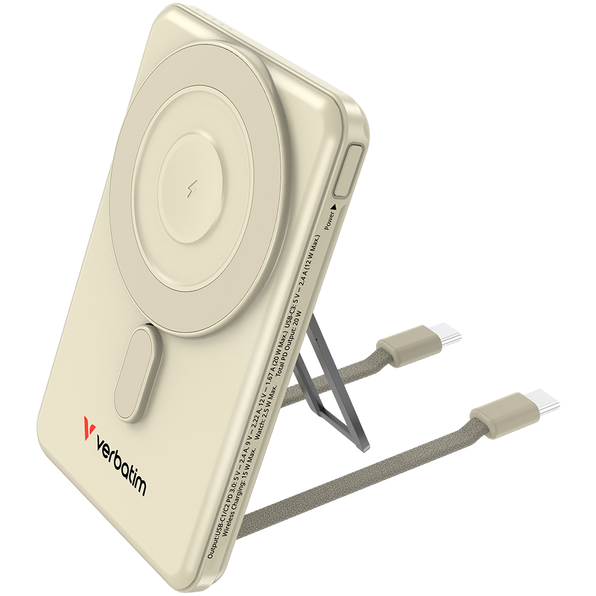 Acumulator Extern C'n'G Magnetic 5000mAh Incarcare Wireless 2 Cabluri USB-C Integrate Auriu