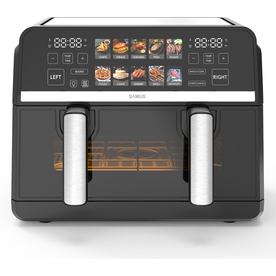 Friteuza cu Aer Cald AF9BIG-S2500DW 2500W 9L Control Digital Tactil Negru/Argintiu