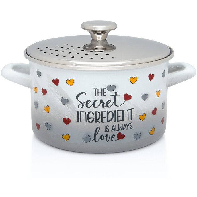 Oala cu Capac Inox Secret Ingredient Email 3.5L Diametru 20CM Alb