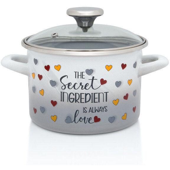 Oala 1.9l cu capac Green Line Metalac email/16cm/1.9l - imagine 2