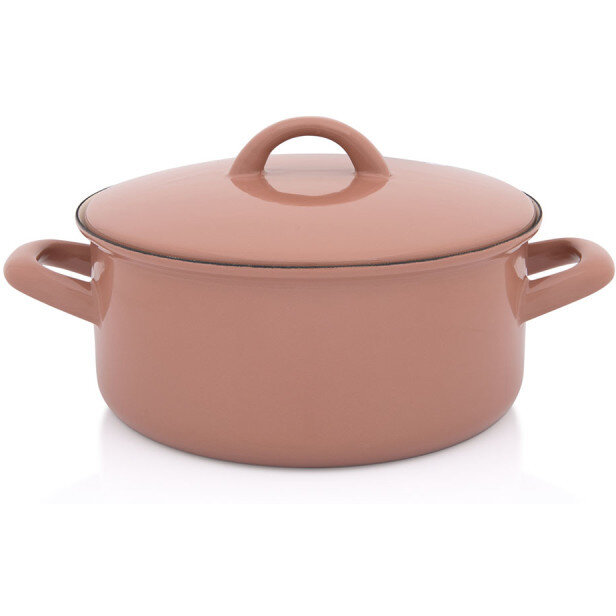 Oala cu Capac Mocha Mousse Email 2.75L Diametru 20CM Maro