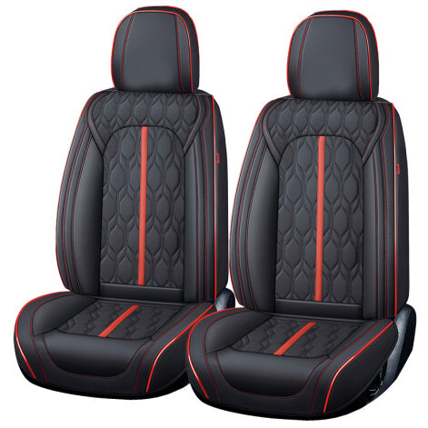 Huse Auto Deluxe Premium 5 Locuri Piele Ecologica Perforata Negru / Rosu